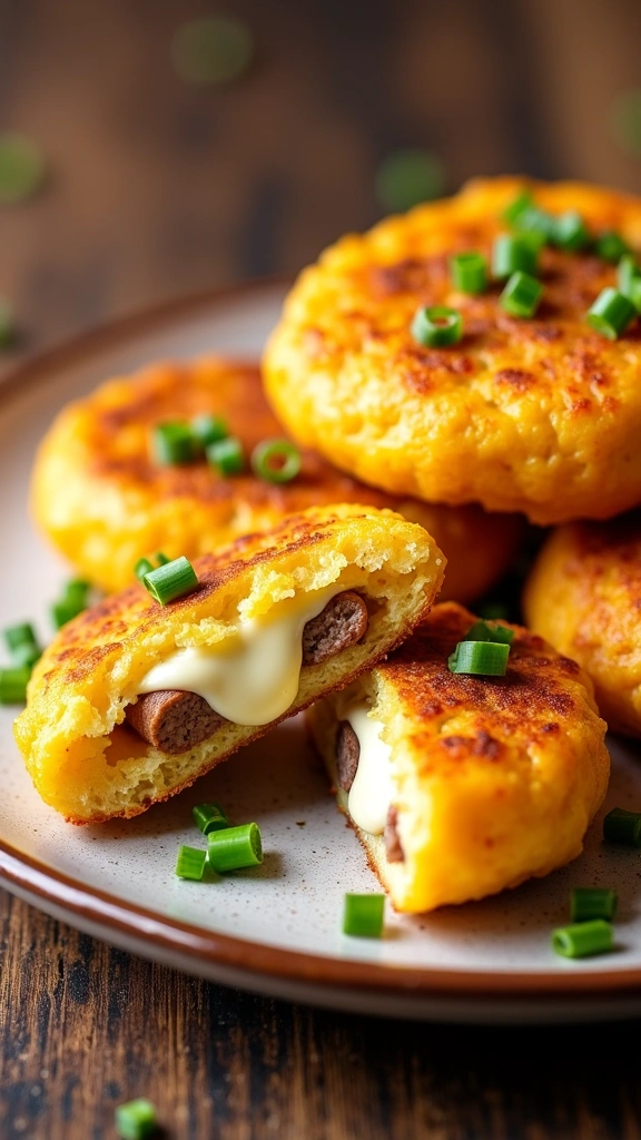 Bolinho de Milho com Linguiça e Queijo