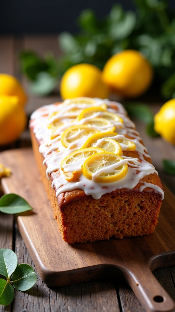 Bolo de Limão Siciliano com Gotas Brilhantes