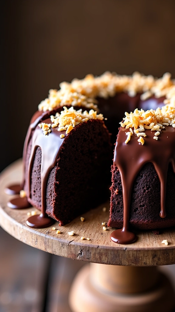 Bolo de Mandioca com Chocolate e Coco
