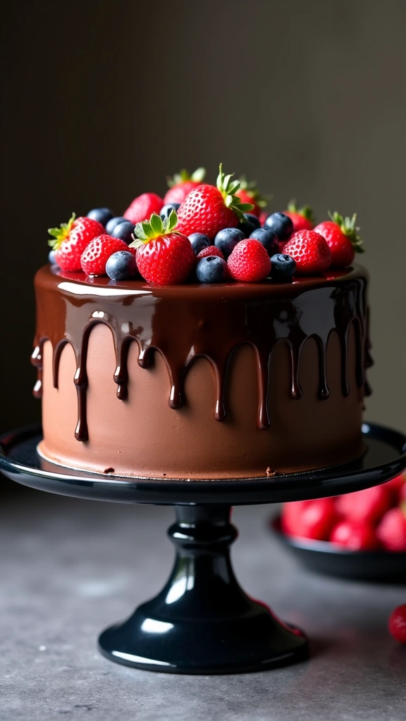 Bolo Espelhado de Chocolate: A Estrela da Festa!