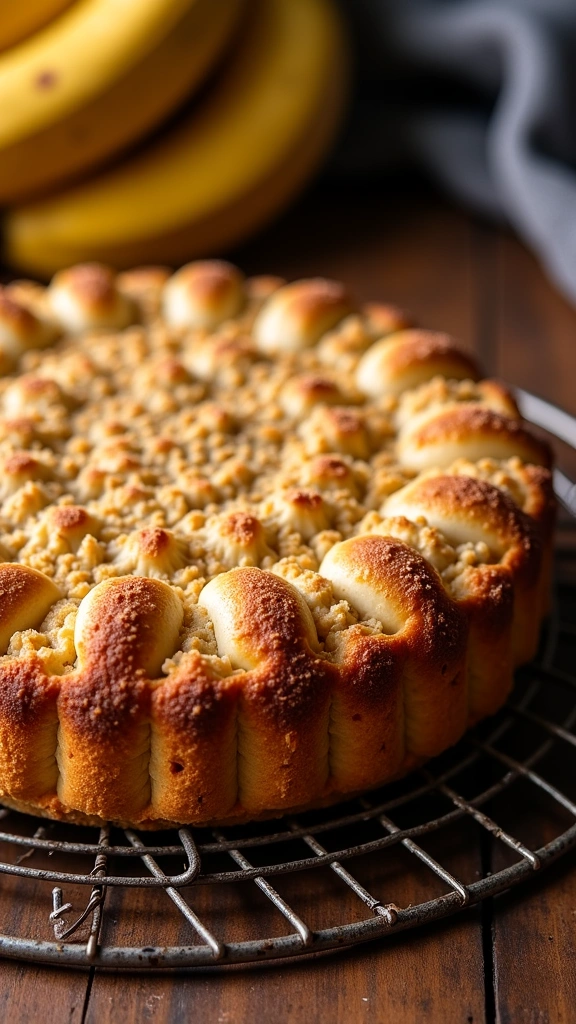 Cuca de Banana com Farofa
