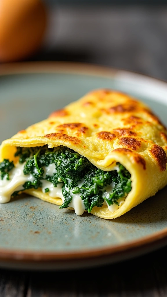 Omelete de Espinafre Fácil