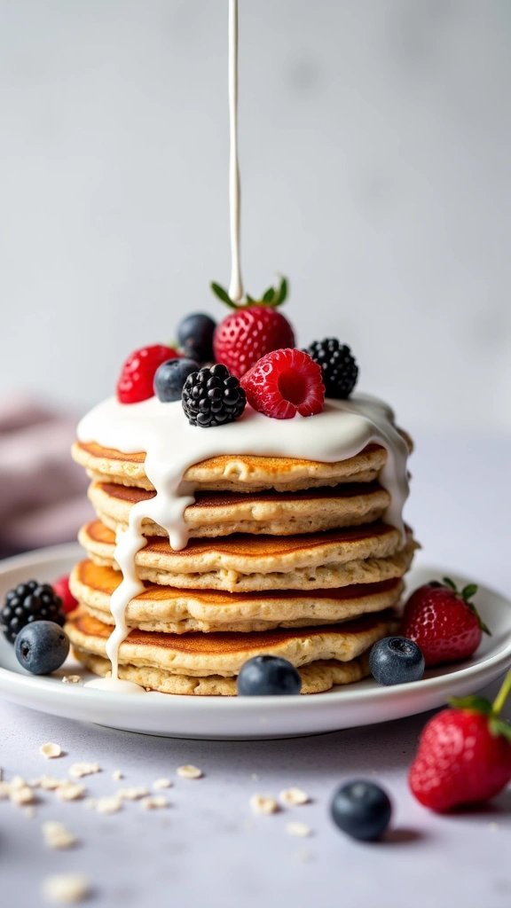 Panquecas de Aveia e Frutos Silvestres