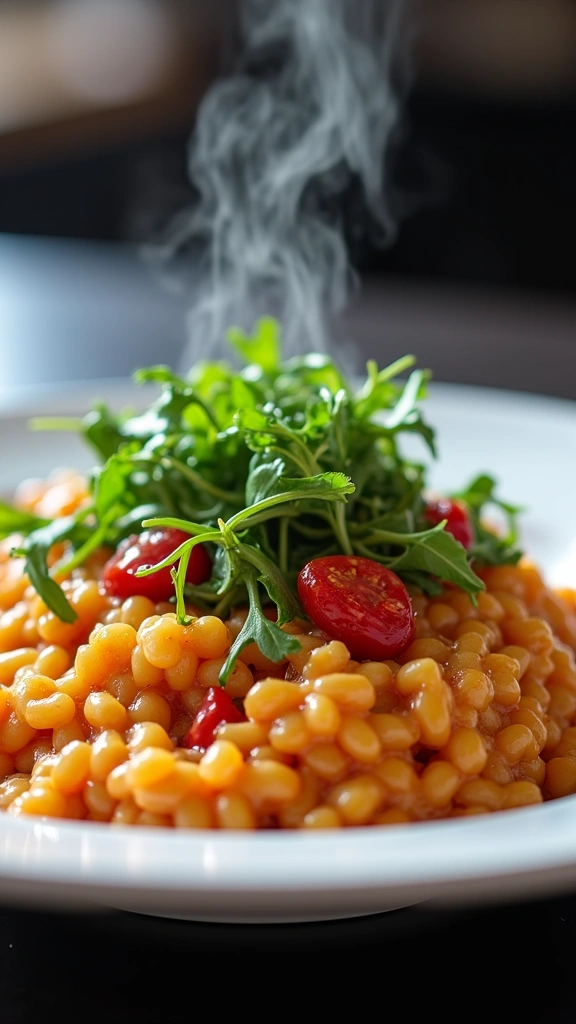 Risoto de Tomate Seco com Rúcula