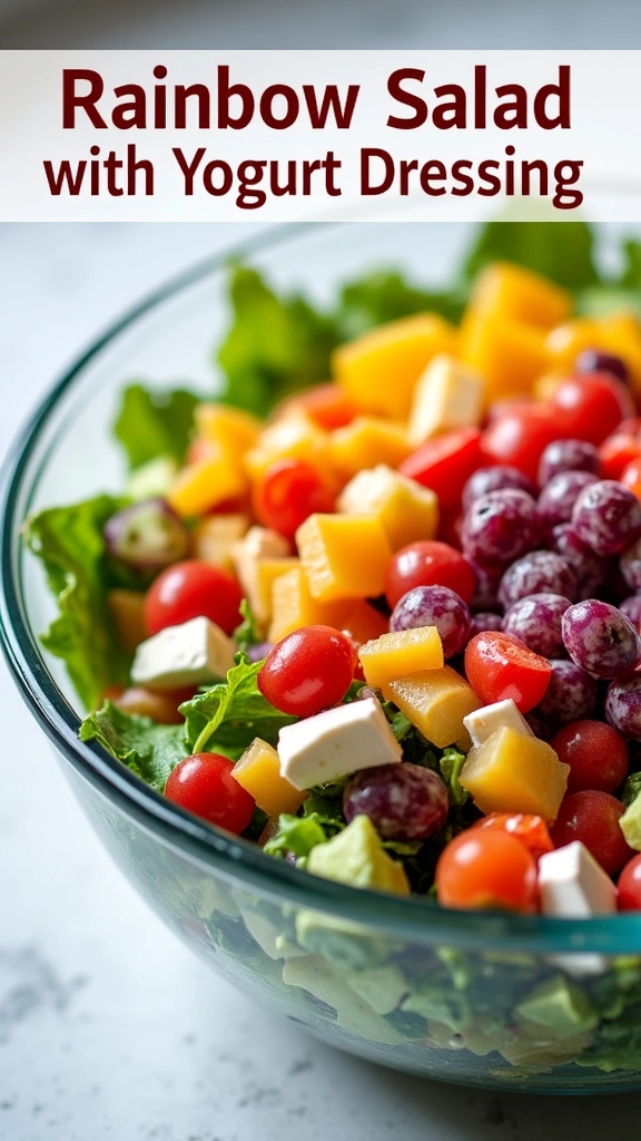 Salada Arco-Íris com Molho de Iogurte