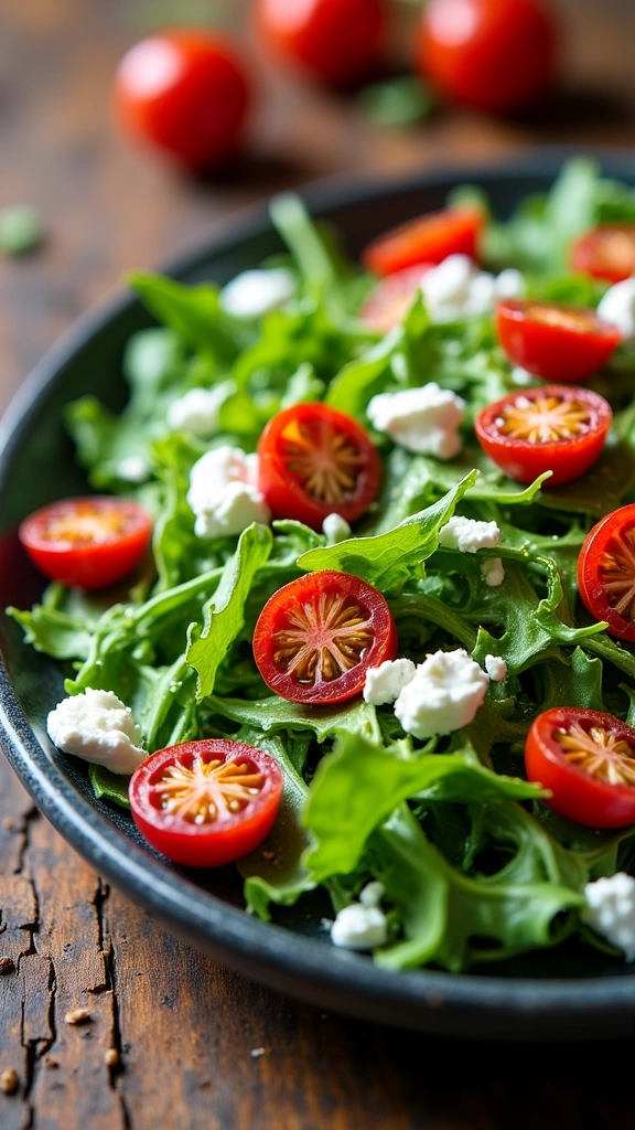 Salada de Rúcula, Tomate Seco e Ricota