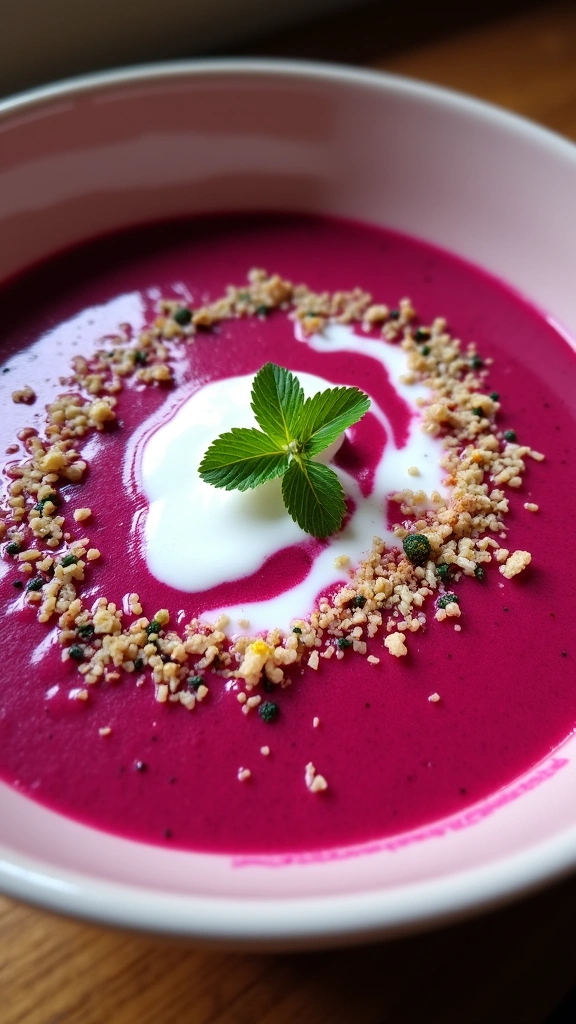 Sopa de Beterraba com Creme de Coco