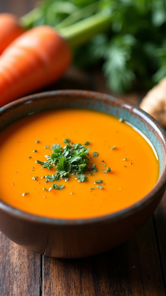 Sopa Cremosa de Cenoura e Gengibre