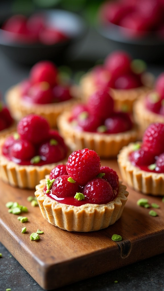 Tarteletes de Framboesa e Pistache